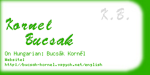 kornel bucsak business card