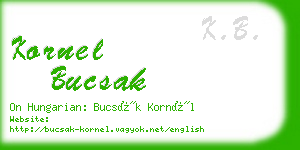 kornel bucsak business card